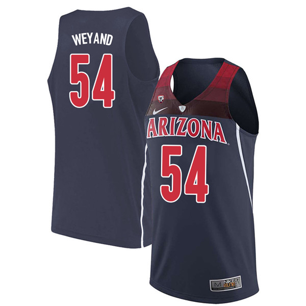 2018 Men #54 Matt Weyand Arizona Wildcats College Basketball Jerseys Sale-Navy